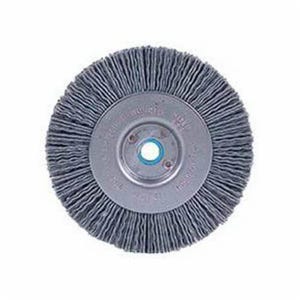 Weiler® 31122 Nylox® Narrow Face Wheel Brush, 6 in dia Brush, 5/8 in W Face, 0.035 in dia Crimped/Round Filament/Wire