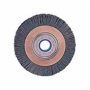 Weiler® 31245 Nylox® Heavy Duty Narrow Face Wheel Brush, 3 in dia Brush, 9/16 in W Face, 0.04 in dia Crimped/Round Filament/Wire