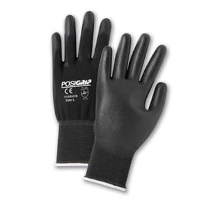 PIP® PosiGrip™ 713SUCB/XL Unisex General Purpose Gloves, Coated/Work, Full Finger/Seamless Style, XL, Polyurethane Palm, Nylon, Black