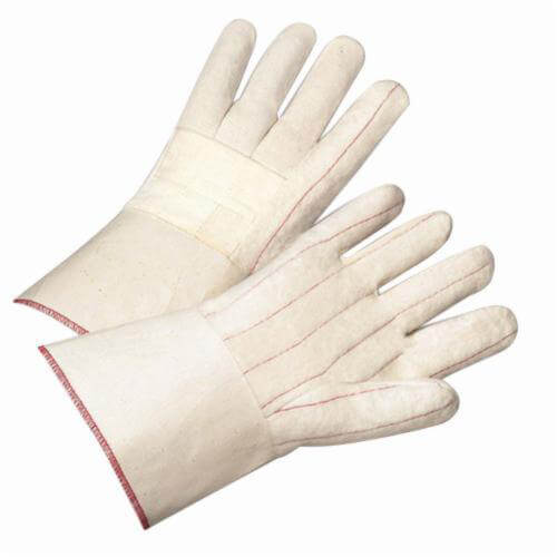 PIP® 7900BLG Heavyweight Welding Gloves, L, Cotton, Off-White/Natural, Burlap Lining, Gauntlet Cuff, 12-1/2 in L