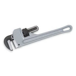Williams® Pipe Wrench, Heavy Duty, 1-5/16 in, 8 in OAL, Hook Jaw, Plain Grip, Aluminum Handle, Standard Adjustment