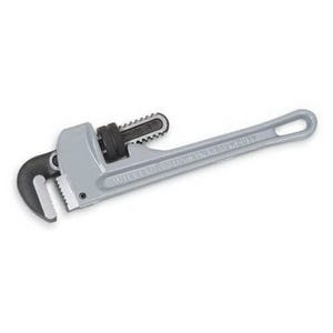 Williams® Pipe Wrench, Heavy Duty, 2-1/8 in, 12 in OAL, Hook Jaw, Plain Grip, Aluminum Handle, Standard Adjustment