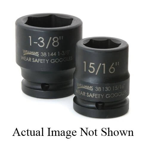 Williams® 38126 Supertorque® Standard Socket, Impact Rated, Imperial, 3/4 in Drive, Shallow Length Socket, 13/16 in Socket