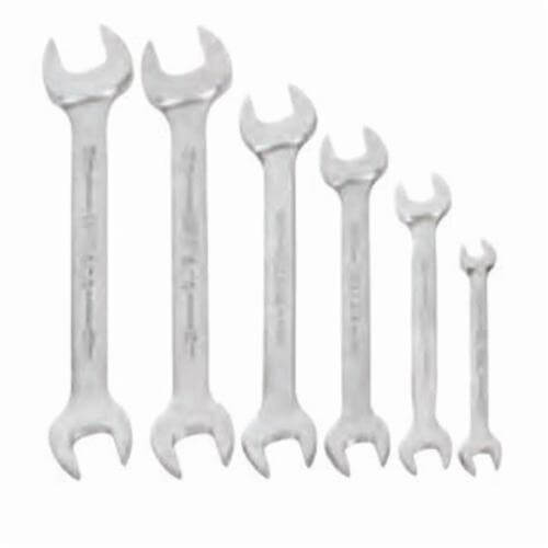 Williams® MWS-26 Double Head Open End Wrench Set, Metric, 6 pc, 7 x 8 to 17 x 19 mm, Satin Chrome