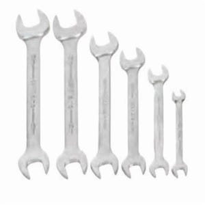 Williams® MWS-26 Double Head Open End Wrench Set, Metric, 6 pc, 7 x 8 to 17 x 19 mm, Satin Chrome