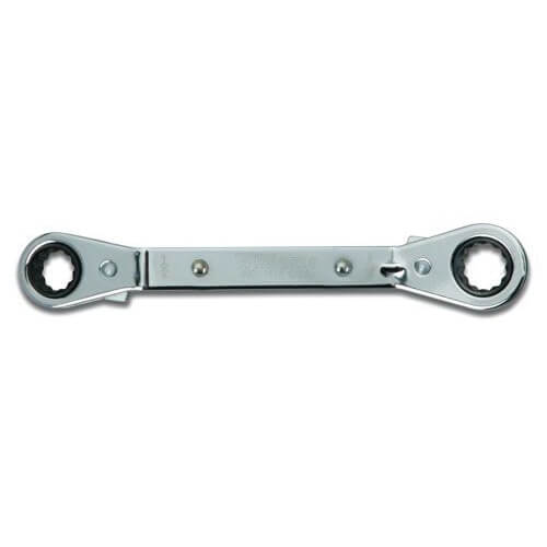 Williams® RBO-2024 Double Head Box End Wrench, 5/8 x 3/4 in, 12 Points, 25° Offset, 8 in OAL, High Polished Chrome