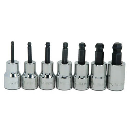 Williams® Socket Driver Bit Set, Imperial, 7 pc, 3/8 in Drive, 1/8 in Torx® Size, Polished Chrome