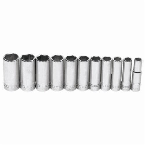 Williams® WSSD-11HRC Supertorque® Socket Set, 11 pc, Polished Chrome