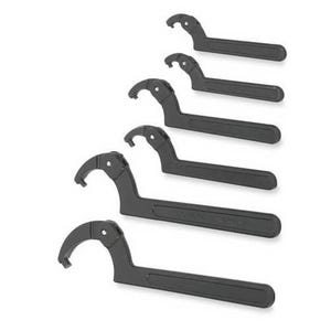 Williams® Spanner Wrench Set, Adjustable Pin, Imperial, 5-3/8 to 9-7/8 in Size, 6 pc, Industrial Black Finish