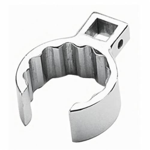 Wright® 1086 Ball Locking Flare Nut Crowfoot Wrench, 1-1/2 in Wrench, 1/2 in Drive, 12 Points, 1-3/8 in OAL, ASME B107.100, Polished Chrome