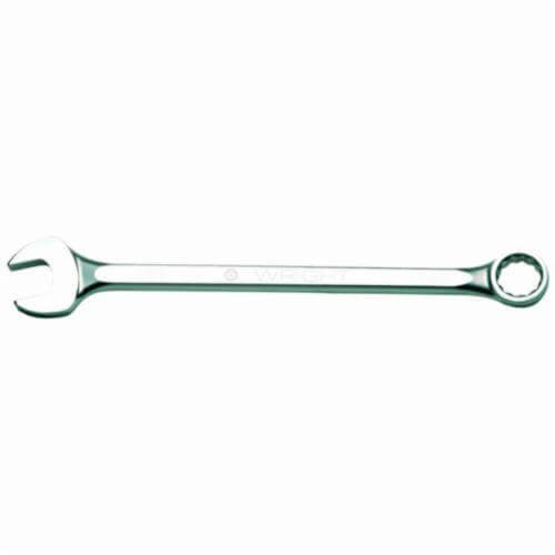 WrightGrip™ 11-70MM Flat Stem Heavy Duty Combination Wrench, 70 mm, 12 Points, 15° Offset, 755.65 mm OAL, Industrial Black