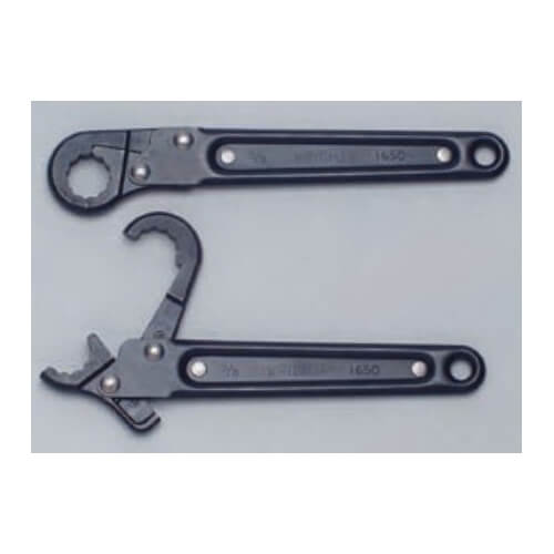 Wright® 1654 Flare Nut Wrench, Black Conversion Coated, 3/4 in Ratcheting Wrench, 12 Points, 7-1/4 in OAL, NSN 5120-00-474-7227