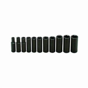Wright® 412 Impact Socket Set, 11 pc, Alloy Steel, Black Oxide