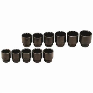 Wright® 604 Impact Socket Set, 11 pc, Alloy Steel, Black Oxide