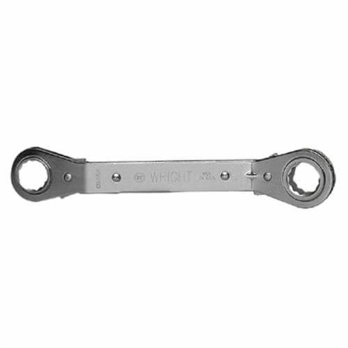 Wright® 9428 Box End Wrench, 3/4 x 7/8 in Wrench, 12 Points, 25° Offset, 8-3/4 in OAL, Alloy Steel, Polished Chrome/Nickel Plated