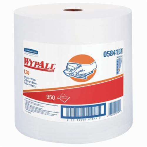 WypAll* 05841 L30 Exceptional Performance General Purpose Wiper, 13.3 x 12.4 in, 950 Sheets Capacity, Double Re-Creped, White