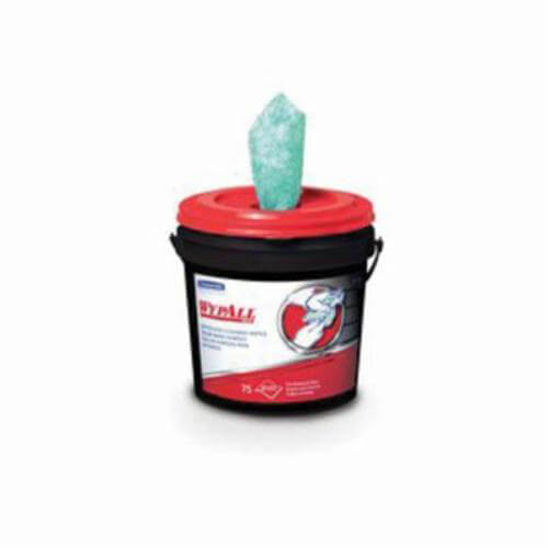 WypAll* 91371 Waterless Cleaning Wipes, 9.5 x 12 in, 75 Sheets Capacity, White/Green