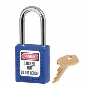 Master Lock® 410BLU Zenex™ Durable Light Weight Lockout Padlock 1-1/2 Blue