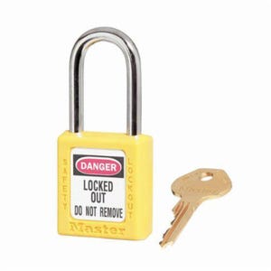 Master Lock® 410YLW Zenex™ Durable Light Weight Lockout Padlock 1-1/2 Yellow