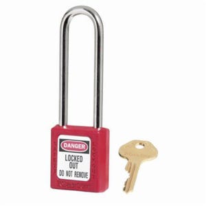Master Lock® 410LTRED Zenex™ Durable Light Weight Lockout Padlock 3 in Red