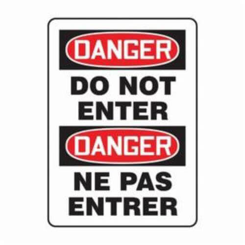 Accuform® FBMADM139VA Danger Sign, Bilingual, Header: DANGER, Legend: DO NOT ENTER/NE PAS ENTRER, 14 in H x 10 in W
