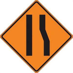Accuform® FRC309RV Roll-Up Construction Sign, Merge