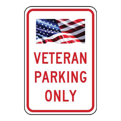 Accuform® PARKING SIGNS: VETERAN PARKING ONLY 18 in (FRP270RA)
