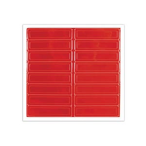 Accuform® LHR104RD Hard Hat Sticker, Retro-Reflective, 4 in Length, 1 in Width, Red Legend/Background, 14 mil Adhesive Vinyl