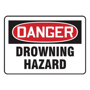 Accuform® OSHA DANGER Safety Sign: DROWNING (MADM030VA)
