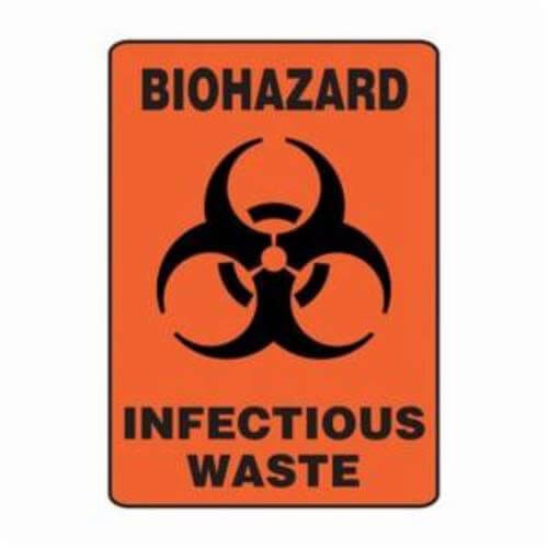 Accuform® MBHZ531XV Safety Sign, Text/Symbol Legend, BIOHAZARD INFECTIOUS WASTE (W/BIOHAZARD GRAPHIC), 14 in H x 10 in W