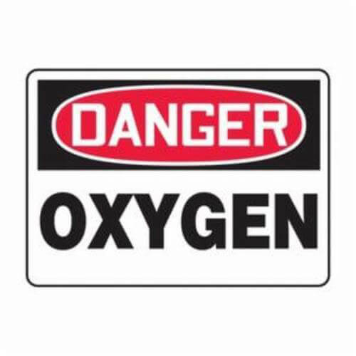 Accuform® MCHL168VS Safety Sign, DANGER OXYGEN, 7 in x 10 in, Vinyl