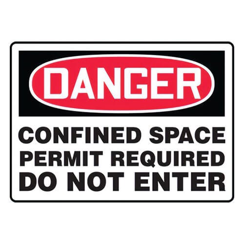 Accuform® MCSP043XT OSHA Danger Safety Sign: CONFINED