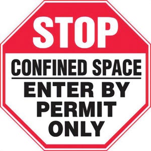 Accuform® STOP SAFETY SIGN: CONFINED SPACE - (MCSP560VP)