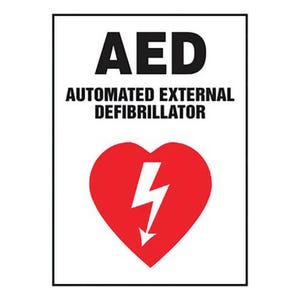 Accuform® SAFETY SIGN: AED - AUTOMATED EXTERNAL (MFSD402XT)