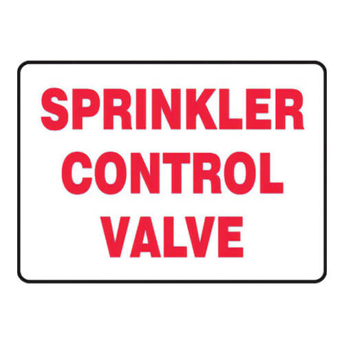 Accuform® MFXG546XV Safety Sign: SPRINKLER CONTROL VALVE