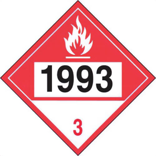 Accuform® MPL738VS1 4-Digit Dot Placards: HAZARD CLASS 3