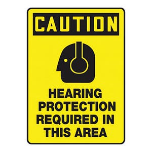Accuform® MPPE772VA OSHA Caution Safety Sign: HEARING