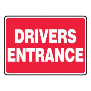 Accuform® Safety Sign: DRIVERS ENTRANCE 10 in x (MTKC500VS)