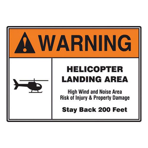 Accuform® ANSI WARNING Safety Sign: HELICOPTER (MVTR301VP)