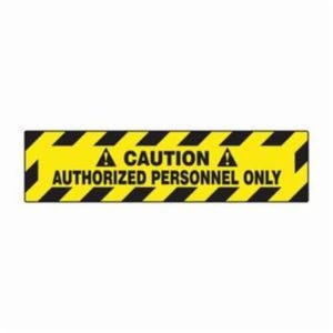 Accuform® PSR240 Step Floor Sign, Series: Slip-Gard™, Legend: (ANSI) CAUTION AUTH PERSONNEL ONLY, 6 in H x 24 in W