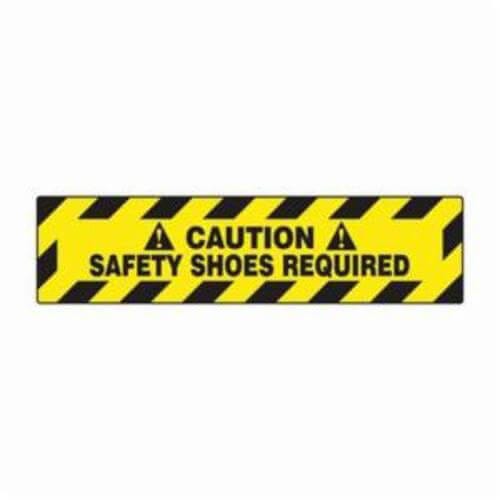 Accuform® PSR278 Step Floor Sign, Slip-Gard™, CAUTION: (ANSI) SAFETY SHOES REQUIRED, Non-Slip Adhesive Vinyl, 6 in H x 24 in W