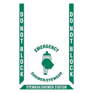 Accuform® PSR528 Slip-Gard Floor Marking Kit: DO NOT BLOCK - SHOWER/EYEWASH