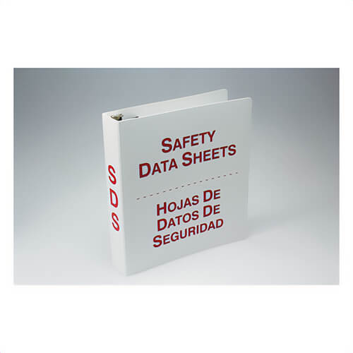 Accuform® SBZRS634 3-Ring Bilingual SDS Binder, Safety Data Sheets/HOJAS DE DATOS DE SEGURIDAD Legend, English/Spanish