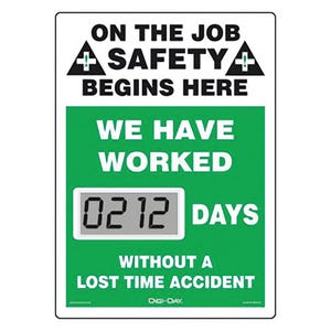 Accuform® SCL212 Mini Digi-Day Electronic Scoreboards