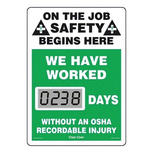 Accuform® SCL238 Mini Digi-Day Electronic Scoreboards