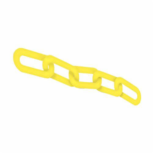 Accuform® PRC211YL STANDARD CHAIN LINKS, 2 x 1 x 1/4 IN, 100 FT L, Yellow, POLYETHYLENE PLASTIC