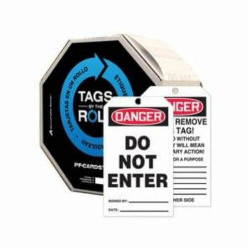 Accuform® TAR104 Safety Tag DANGER DO NOT ENTER Legend, Black/White Legend/Background, 6-1/4 in Height, 3 in Width, PF-Cardstock