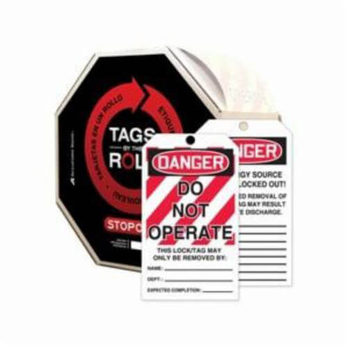 Accuform® TAR114 Danger Tag, Legend: DANGER DO NOT OPERATE (LOTO), Tags By-The-Roll™ Series, 6-1/4 in H x 3 in W