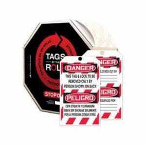 Accuform® TAR464 Danger Tag, Bilingual, DANGER THIS TAG & LOCK TO BE REMOVED ONLY BY PERSON SHOWN ON BACK (LOTO)