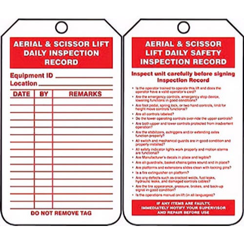 Accuform® SCAFFOLD STATUS SAFETY TAG: AERIAL & (TRS206PTP)
